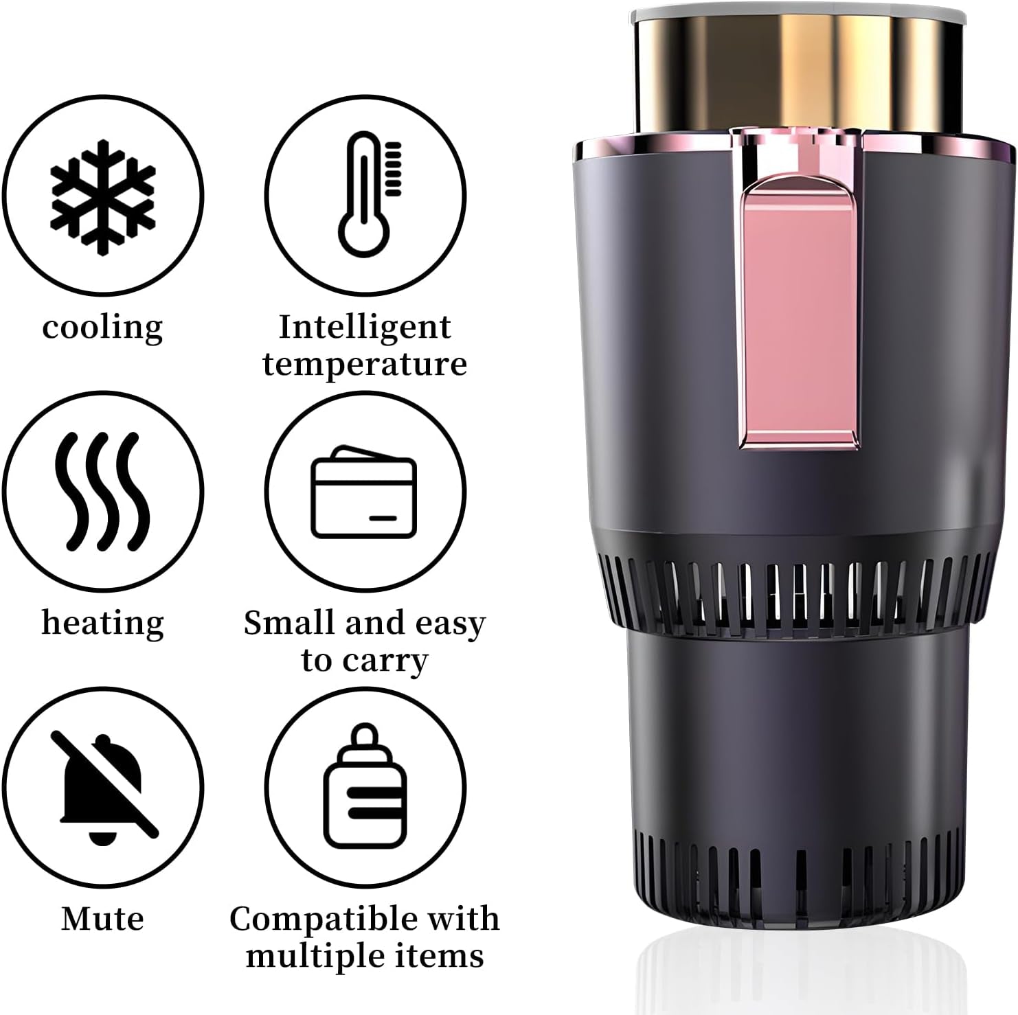 Smart Car Heater & Colder Cups,Temperature Control Cup,Car Cup Holder|Quick Thermal Heating Cups|Car Refrigerator Quick Cooling Cups|Suitable for Most Cars (Purple)