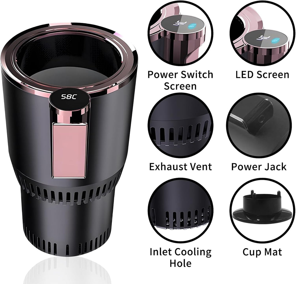 Smart Car Heater & Colder Cups,Temperature Control Cup,Car Cup Holder|Quick Thermal Heating Cups|Car Refrigerator Quick Cooling Cups|Suitable for Most Cars (Purple)