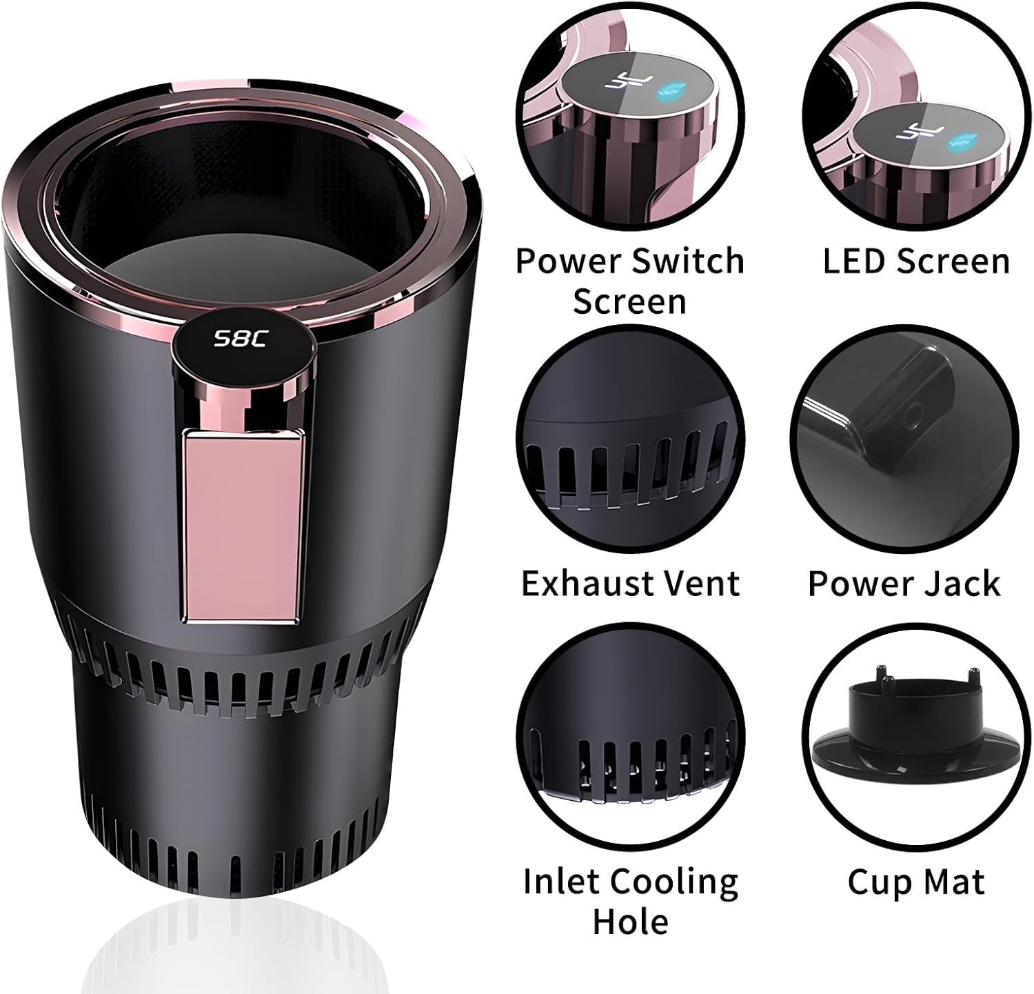 Smart Car Heater & Colder Cups,Temperature Control Cup,Car Cup Holder|Quick Thermal Heating Cups|Car Refrigerator Quick Cooling Cups|Suitable for Most Cars (Purple)